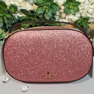 Kate Spade Pink Glitter Cosmetic Case
